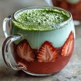 Warm Strawberry Matcha Latte