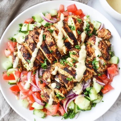 Chicken Shawarma Tahini Salad