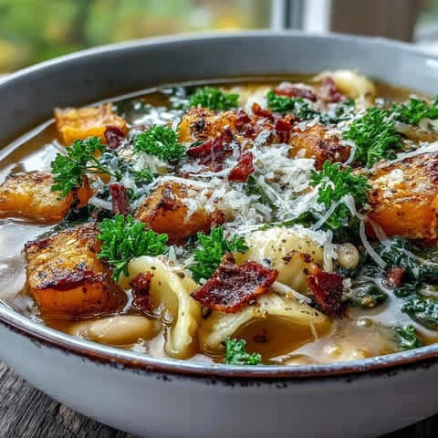 Hearty Italian-American minestrone with ditalini pasta and white beans steaming in a rustic bowl.