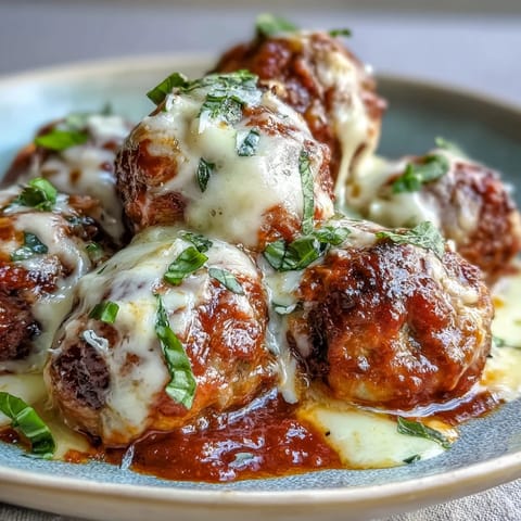 Tender beef and pork meatballs with parmesan and herbs, baked then coated in a hearty tomato sauce for dinner.