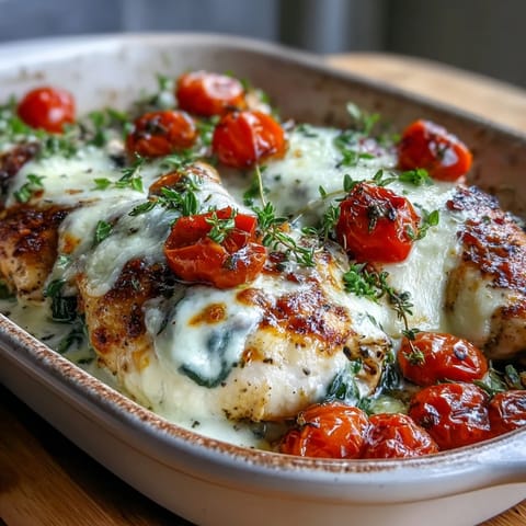 Savory High Protein Chicken Bake from the oven, featuring a creamy Greek yogurt crust and juicy, tender chicken breasts.