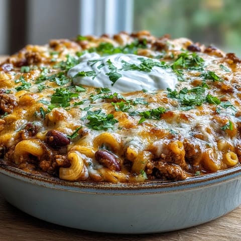 Tender elbow macaroni and savory ground turkey meld in a creamy, rich sauce for a hearty scoop.