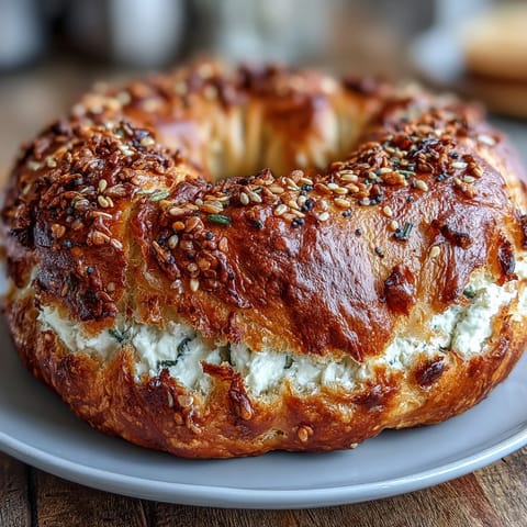 Fluffy two-ingredient yogurt bagels baked golden and topped with sesame seeds for a simple, satisfying breakfast treat.