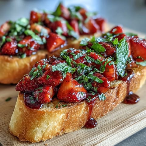 Fresh Strawberry Bruschetta Balsamic