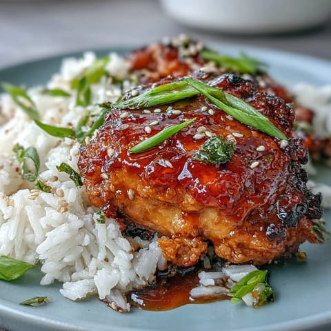 Honey Garlic Chicken with Rice