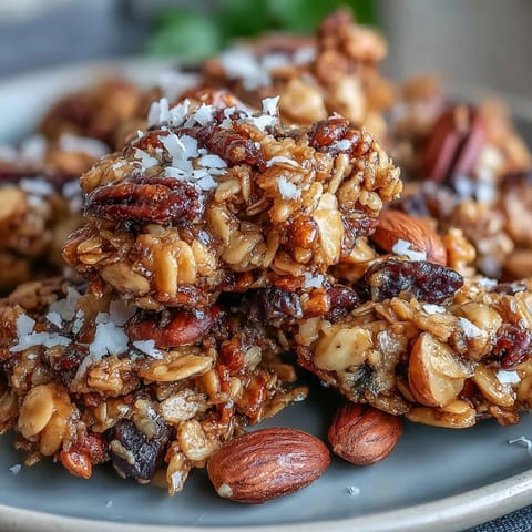 Golden homemade granola clusters promise a satisfyingly crunchy breakfast topping or snack.