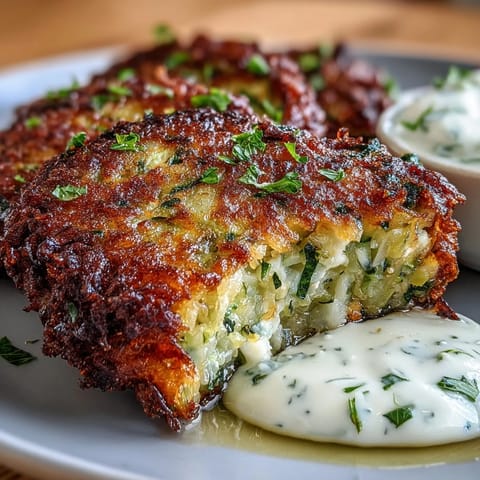 Zucchini fritters with feta, perfectly golden and crisped, ready for dipping.