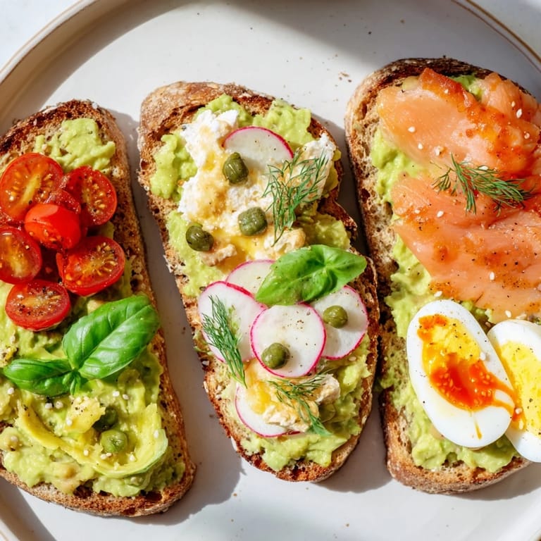 Smoked salmon and dill beautifully presented on fresh avocado toast with capers and cream cheese.