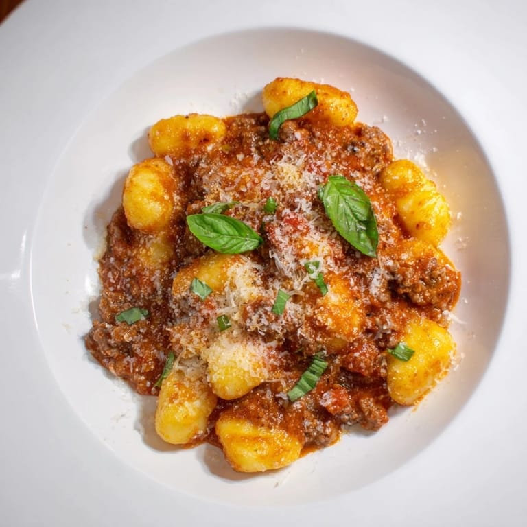 Close-up of steaming Creamy Tomato and Sausage Gnocchi, showing sausage, tomatoes, and perfect gnocchi.