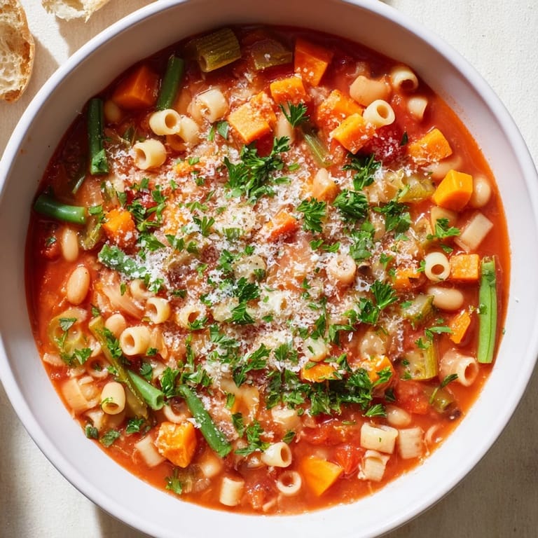 The warmth of Simple One-Pot Minestrone Soup offers delicious Italian flavors in a comforting bowl.