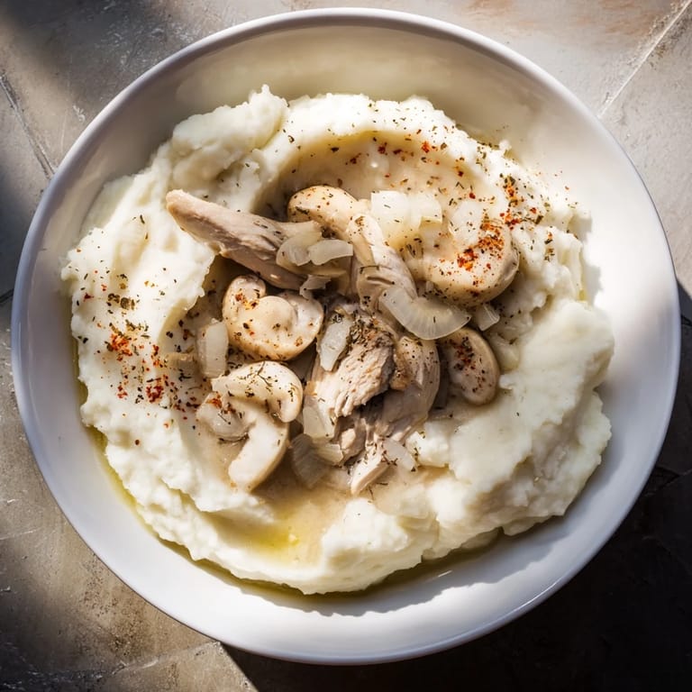 Imagine this Ghostly Gala: a white-on-white dish with creamy texture and savory mushroom flavor.