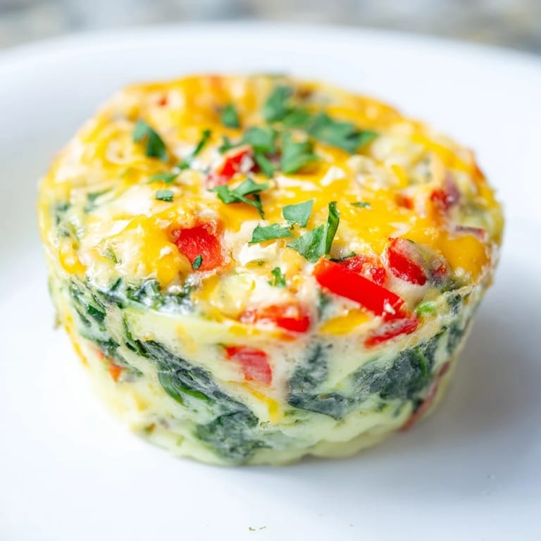 Golden-baked mini crustless quiches with spinach and herbs, served for a satisfying breakfast at home.