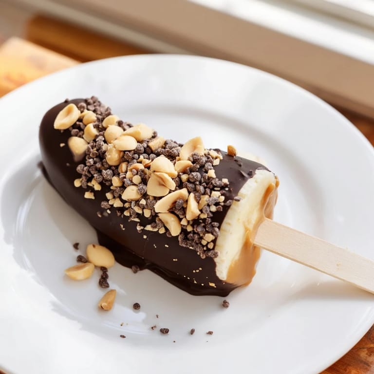 A close-up of vibrant frozen banana chocolate pops, a delicious dessert for your sweet tooth.