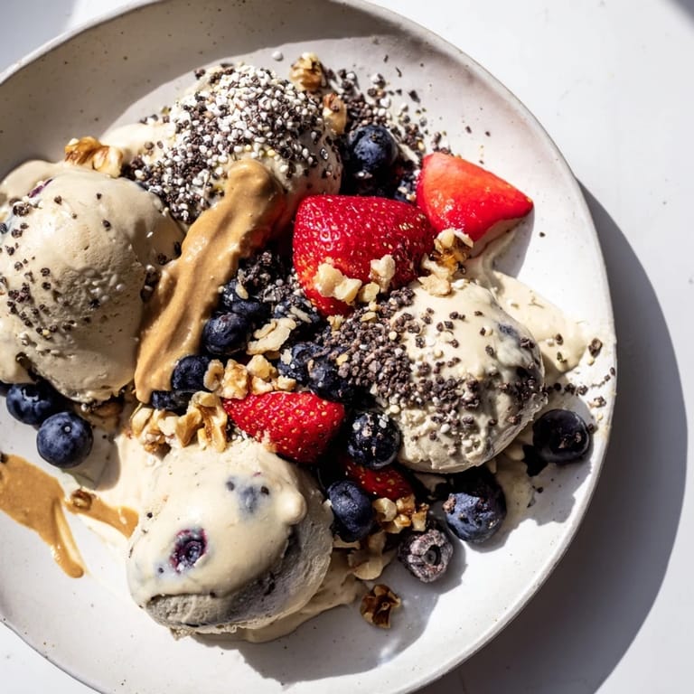 A close-up of a dreamy Protein Ice Cream Bowl, inviting you to enjoy this healthy dessert treat.