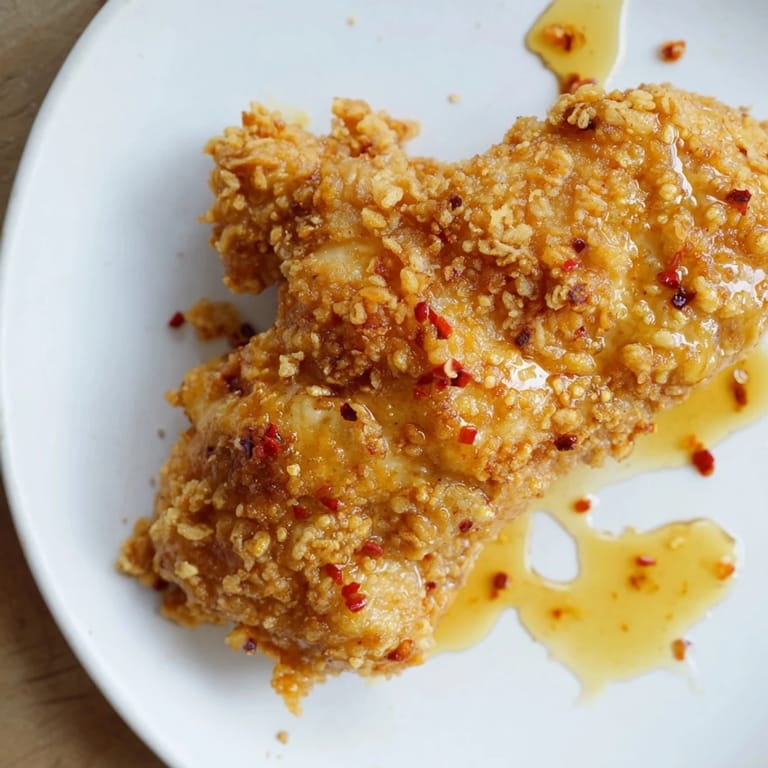 Crispy, flavorful Hot Honey Chicken Thighs, a delicious main course with a sweet and fiery glaze.