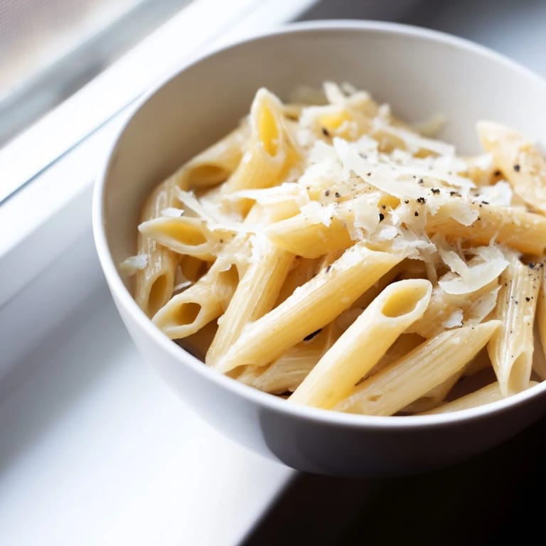 Al dente spirals glisten in a simple microwave pasta recipe, ready to eat right from the bowl.