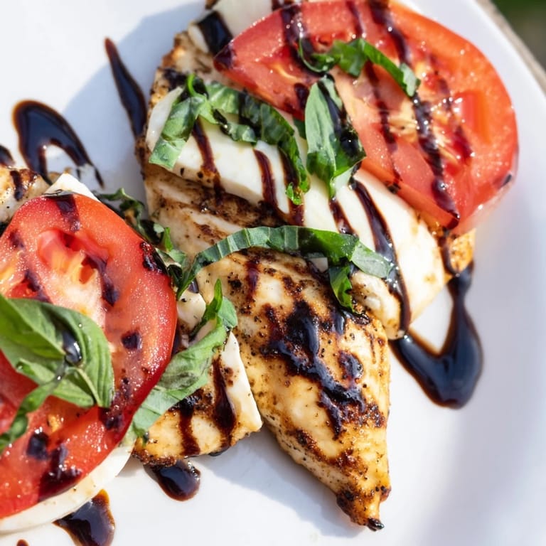 Sizzling Caprese Chicken Skillet in a hot pan, showcasing melted cheese and fresh basil on golden chicken, perfect for an easy weeknight dinner.
