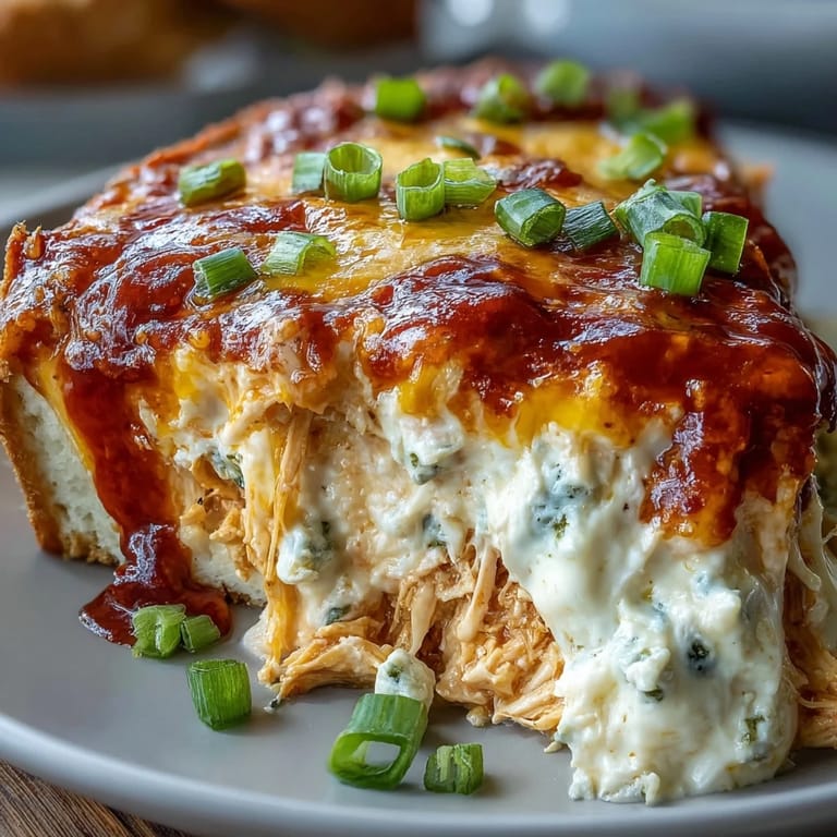 Creamy Crock Pot Buffalo Chicken Dip topped with scallions in a rustic bowl, perfect for party appetizers.