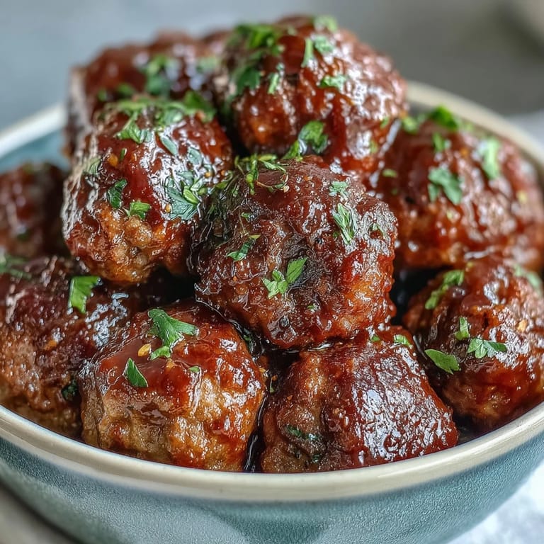 Platter of glazed Easy Sweet and Sour Crock Pot Meatballs garnished with sesame seeds, ideal for a busy weeknight meal or a festive game-day spread.