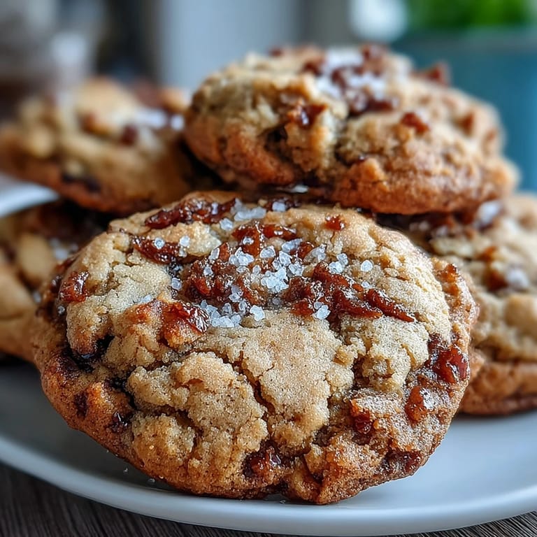 Freshly baked Hojicha Brown Butter Cookies showcasing roasted tea flecks, served warm on a cooling rack.