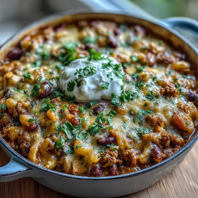 Served steaming hot with fresh cilantro and sour cream on top, perfect for family weeknight dinners.