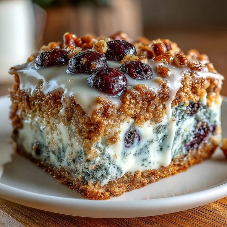 Clean eating blueberry oatmeal bake with Greek yogurt swirl, perfect for a healthy breakfast.
