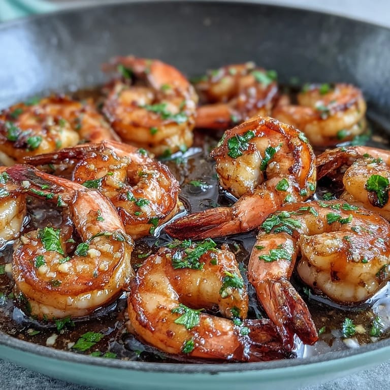Plump prawns sautéed in rich garlic butter, finished with lemon zest and red pepper flakes for a bold, aromatic flavor.  