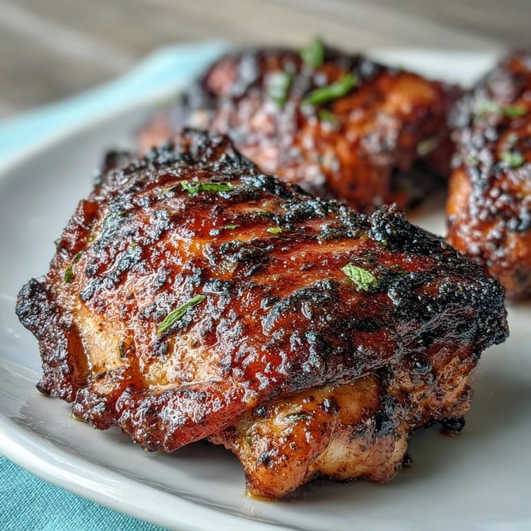 Golden roasted jerk chicken thighs paired with creamy coconut rice and peas, bursting with Caribbean spices and aroma.