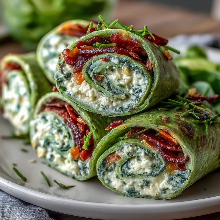 Bite-sized spinach tortilla pinwheels layered with herb cream cheese, colorful veggies, and fresh greens—ideal for lunchboxes or appetizers.