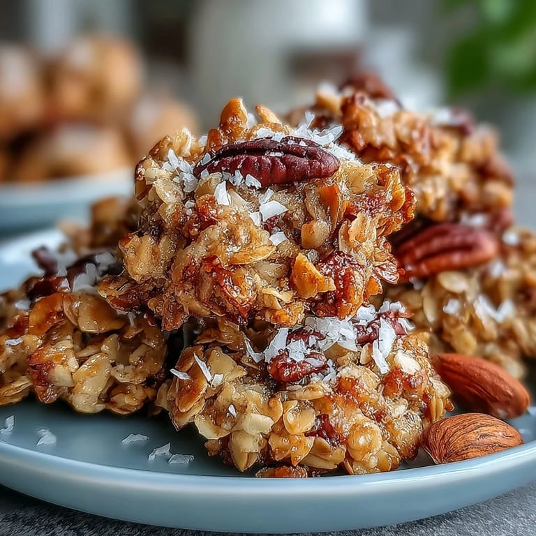 Hearty homemade granola clusters baking in the oven, golden brown and delicious.