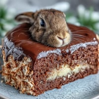 A whimsical Easter Bunny Cake with hidden sprinkle center delights kids and adults at festive gatherings.