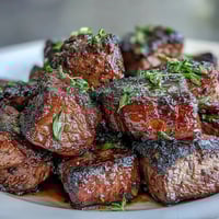 Juicy steak bites seared with garlic and fresh herbs, all cooked in a single pan for a quick, flavorful dinner.