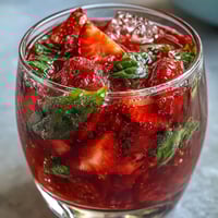 Vibrant Strawberry Basil Mocktail bursting with fresh fruit and herbs, perfect for summer.
