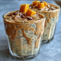 Creamy Mango Coconut Chia Smoothie, a vibrant tropical indulgence ready in minutes.